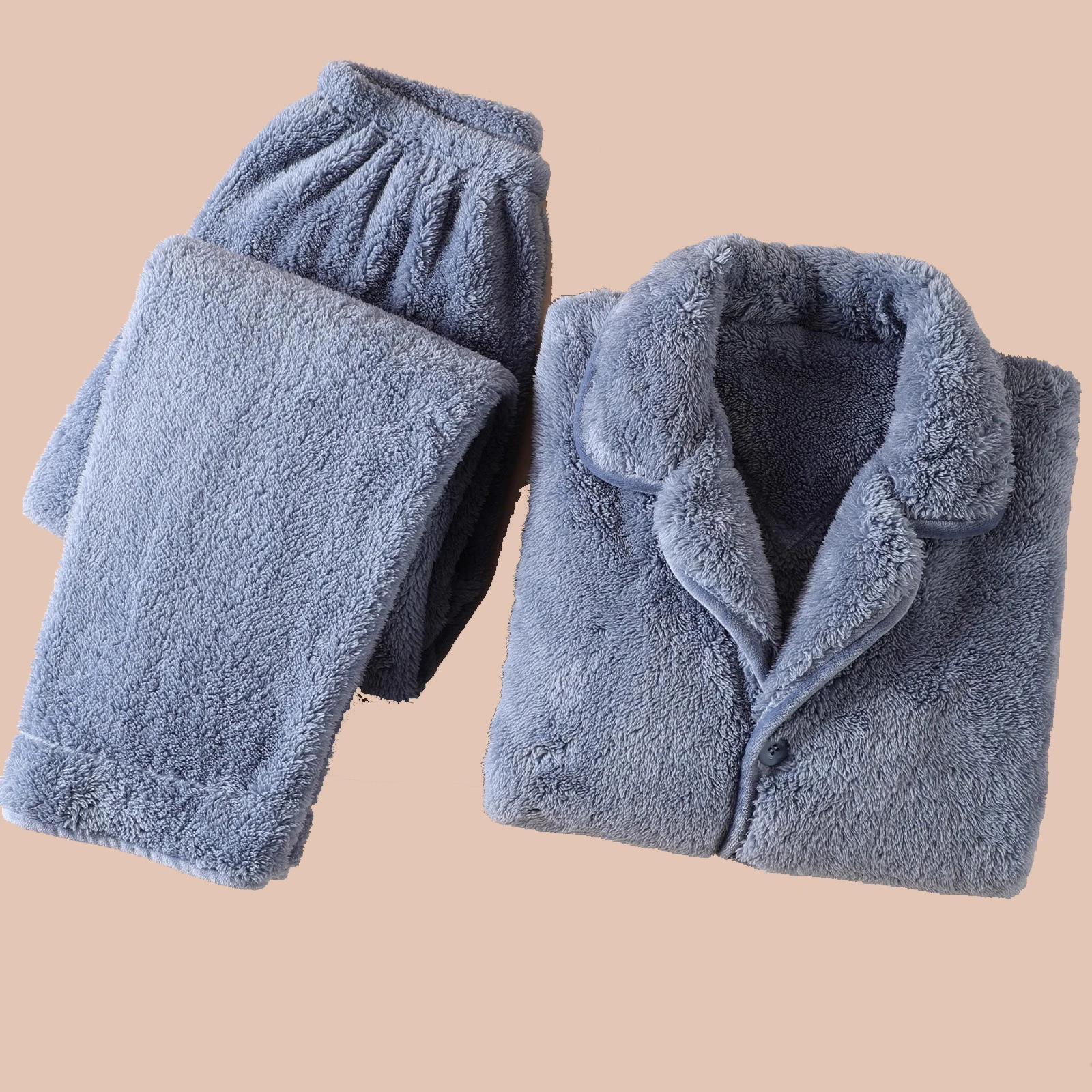 

Winter New Men And Women Pajamas Set Thicken Warm Coral Fleece Sleepwear Home Clothes Plus Size Flannel Pijamas Suit Loungewear