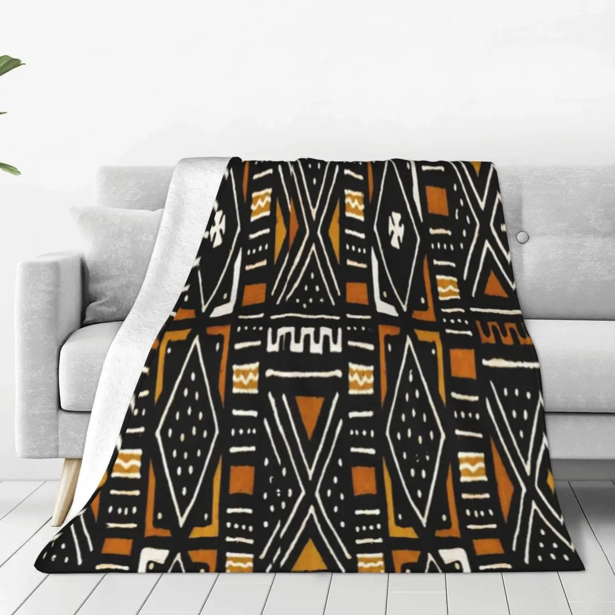 African Bogolan Mudcloth Pattern coperta flanella traspirante coperte da tiro divano coperta da tiro per la casa copriletto trapunta