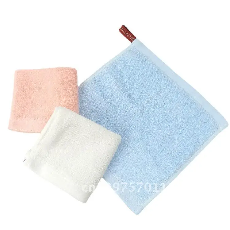 

Small Square Cotton 20*20 Kindergarten Cotton Small Towel Plain Hook Hand Wipe Square Embroidery