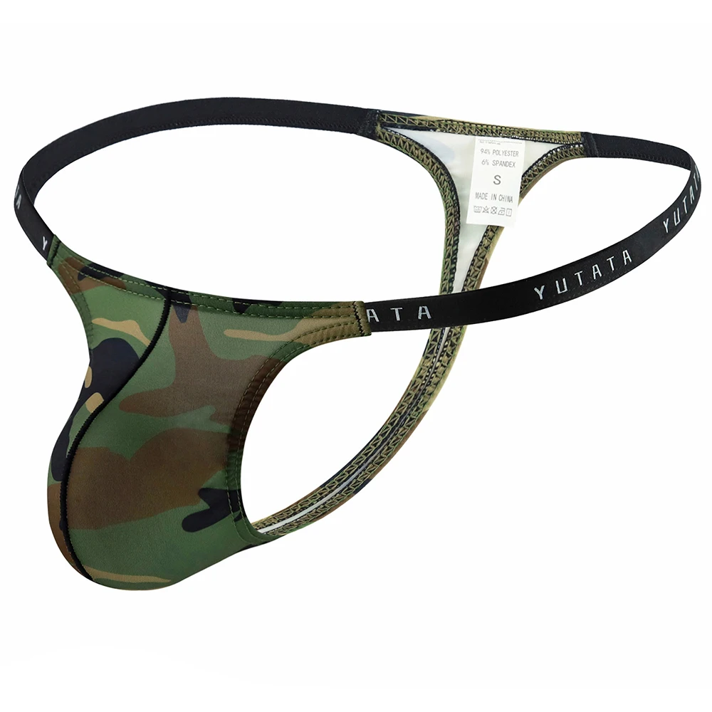 

1pc Men's Sexy Camouflage Bulge Pouch G-Strings Bikini Breathable Thongs T-back Briefs Man Low Waist Panties