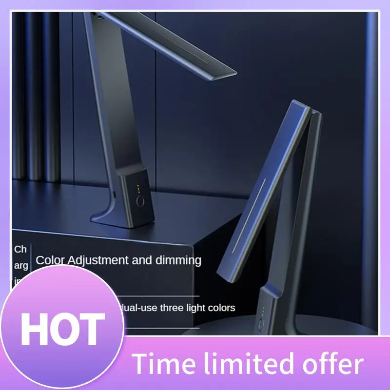 

B69C LED Folding Desk Lamp Charging Touch Control Dimmable Desktop Eye Protection Reading Study Office Bedroom Bedside Lamp