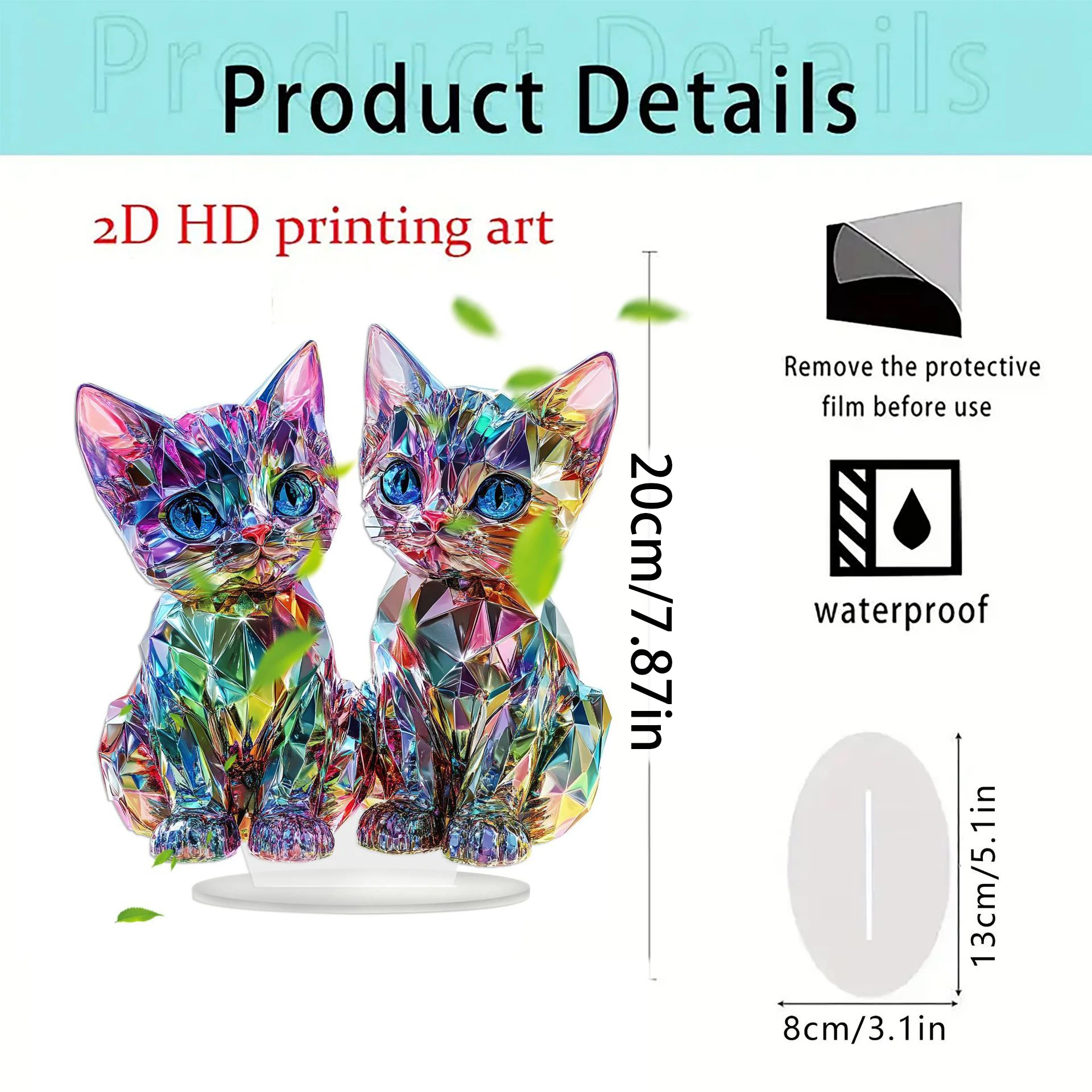 1 Stück Niedliche Kristall-Katzen-Skulptur als Heimdekoration, Schreibtisch-Deko, Ideales Geschenk für Schlafzimmer-Dekoration, Festival- und Partydekoration – Detail 9