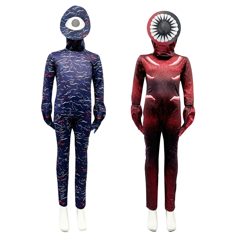 Halloween Horror Monster Cos Suit Game Anime Movie Cosplay Costume Onesie Tights Children Adult Bodysuits One Eye Big Mouth