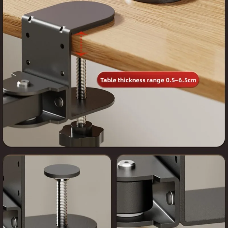 دعم 360 ° دوران + 3 ارتفاع ضبط مريح الذراع الراحة الألومنيوم مكتب الذراع الراحة لوحة الماوس مسند الذراع قوس وحدة التحكم للمنزل مكتب #6