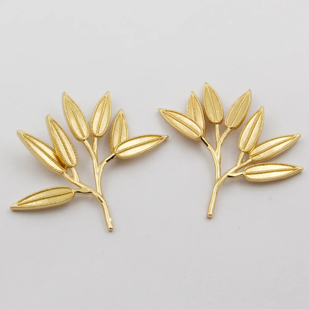 

6pair Brass Casted Tree Leaf Branch Pendant Stamping Decoration High Quality Gold Silver Plated Findings DIY Jewelry Accessories