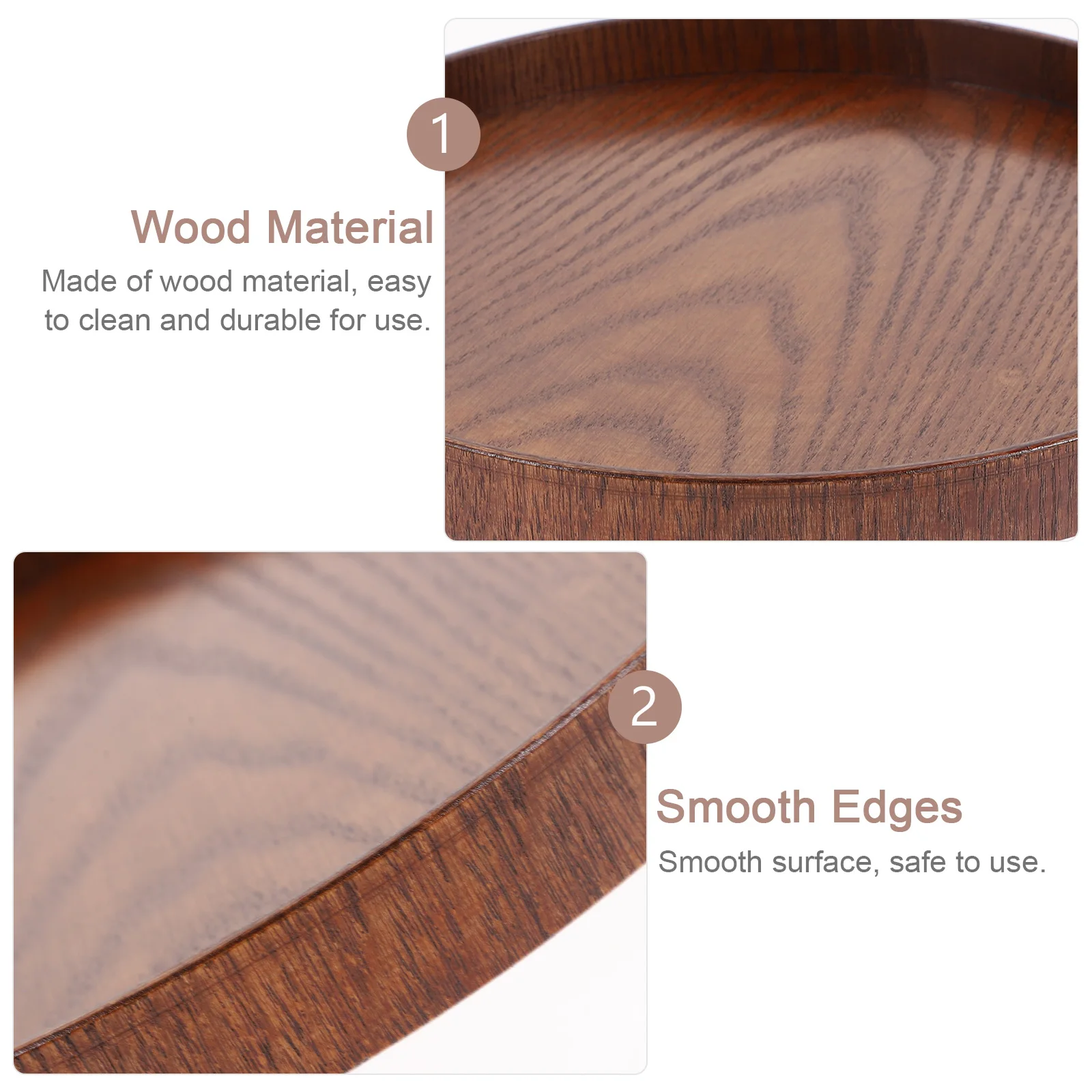 

Premium Wooden Serving for Coffee Bread Dessert Display Food Desktop Reusable Decorative Tray Fruit Snacks Service Plate