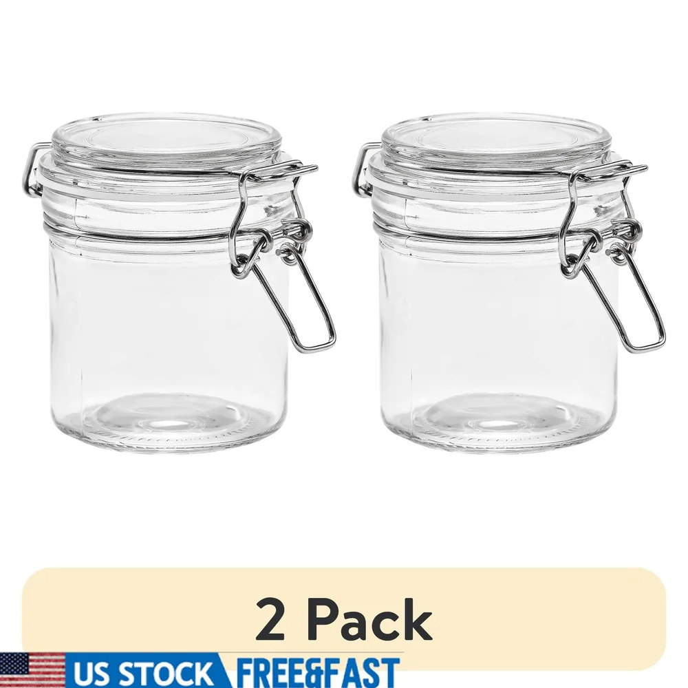 

Стеклянная банка для хранения вещей 9,4 унций с герметичной крышкой, прозрачная канистра, еда, конфеты, печенье, закуски, специи, орехи