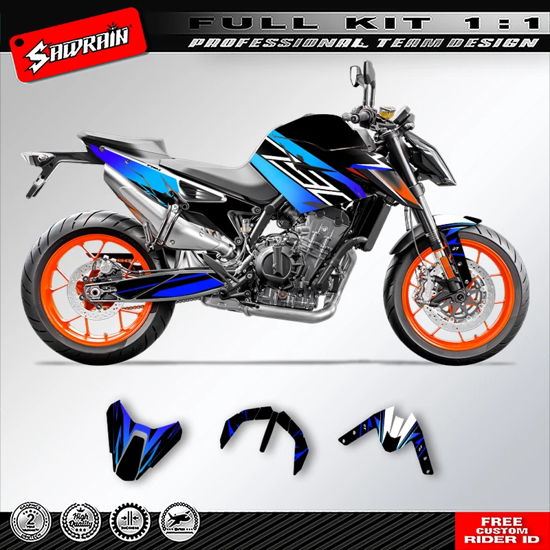 

Sawrain Motorcycle Graphics Backgrounds Decals Stickers Kits Number Name Custom For KTM DUKE 790 890 2018 2019 2020 2021 010