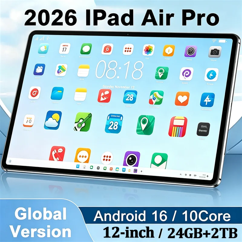 2026 5G Android Tablet PC Brand New 11 inch 24GB RAM 2TB ROM Tablet Android 16 20000mAh 10Core WIFI Bluetooth Network Tablet