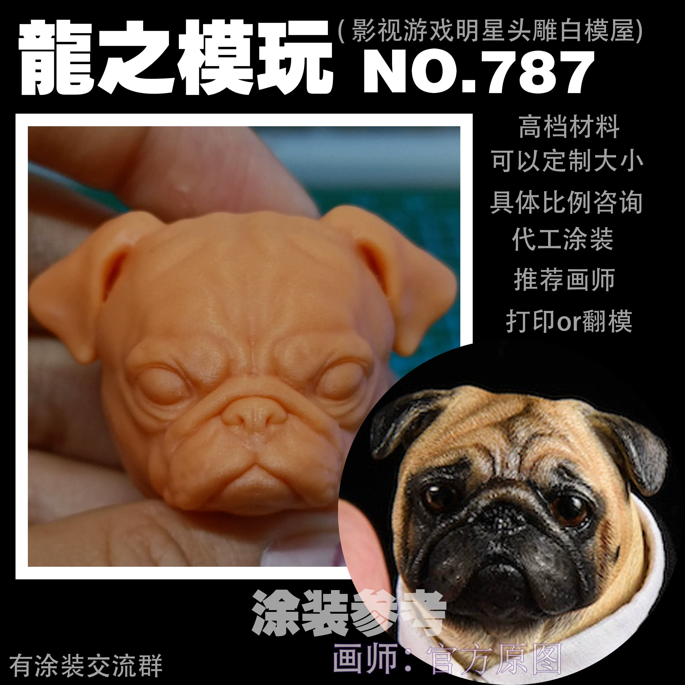

3D Print 1/6 Octopus Dog Pet Dog Head Sculpture Pet Animal SOldier Doll Unpainted Hobbies Toys Model Fit 12" Action Figure
