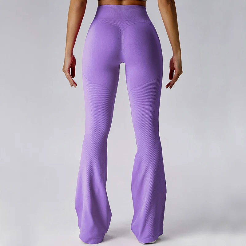 2025年 セクシー シームレス ストレッチ レギンス レディース 薄手 通気性 フィットネス スポーツ ヨガ レギンス 女性 無地 ハイウエスト フレアパンツ