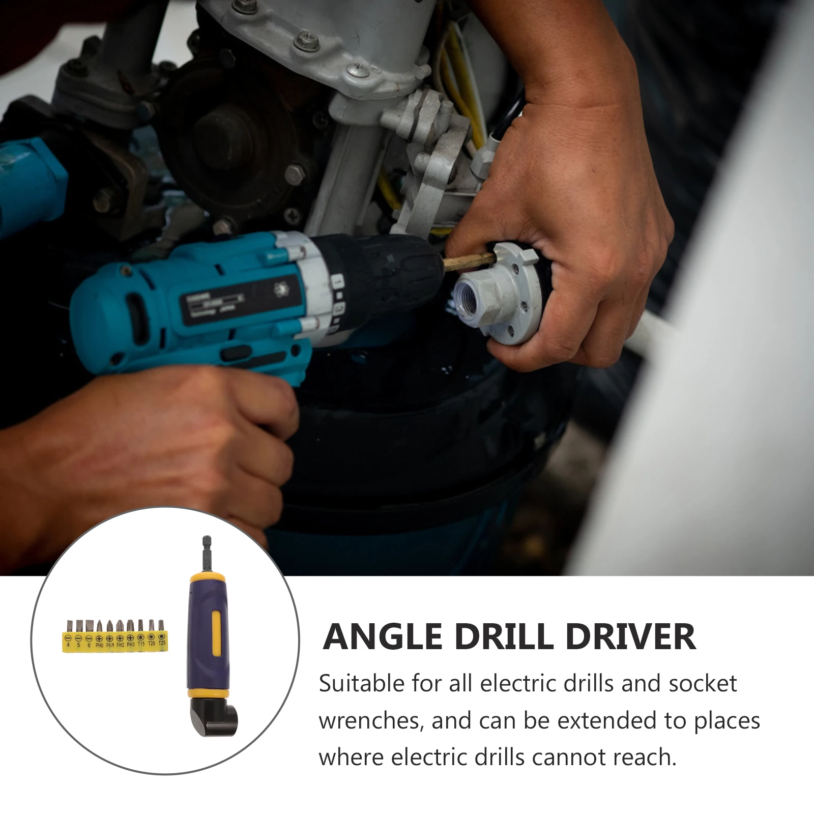 

1Set Right Angle Driver Adapter Durable Vanadium Steel Corner Drill Bit Attachment Tool for Electric Cordless