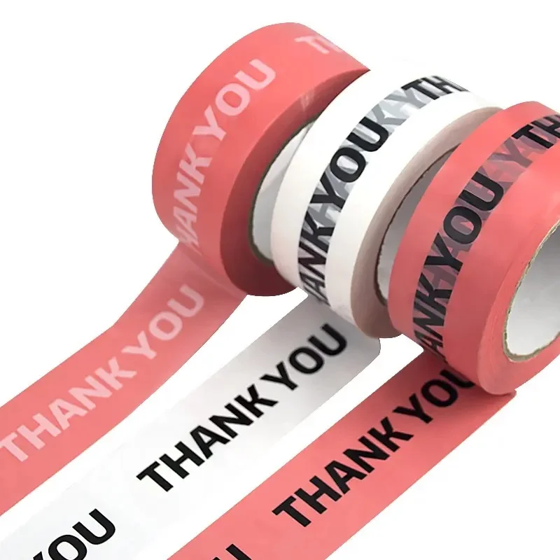 1PC Thank You Tape Gift Box Decoration Adhesive Sticker Carton Sealing Tape High Bond Bopp Box Packaging Pressure-Sensitive Tape