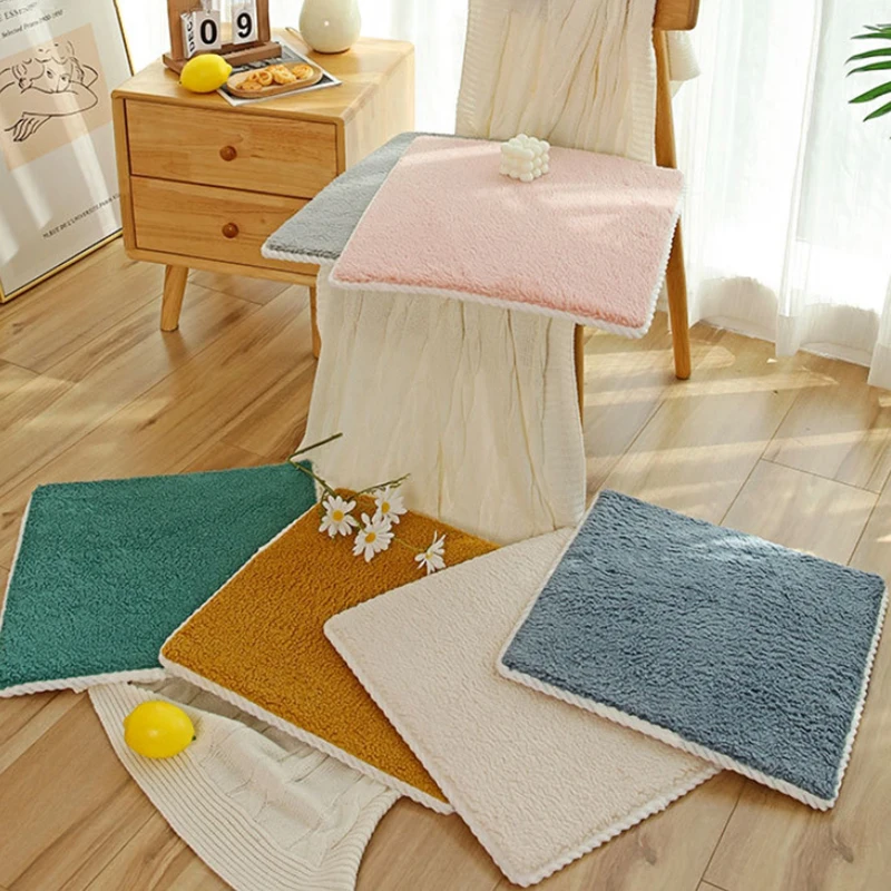 Stool Seat Cushion Winter Plush Dining Chair Car Cushion Anti Slip Office Chair Mat Thickened Multi-function Anti Slip Pad