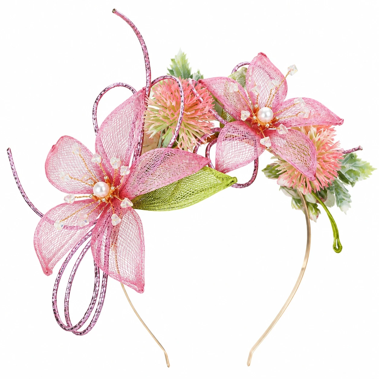 1 Pack Floral Hair Band Exquisite Filigree Headband for Women Wedding Bridal Ceremony Party Retro Alloy Hair Accessories