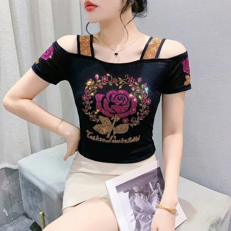 Streetwear Brand With Flowers - Camiseta Sexy de Marca para Mujer,