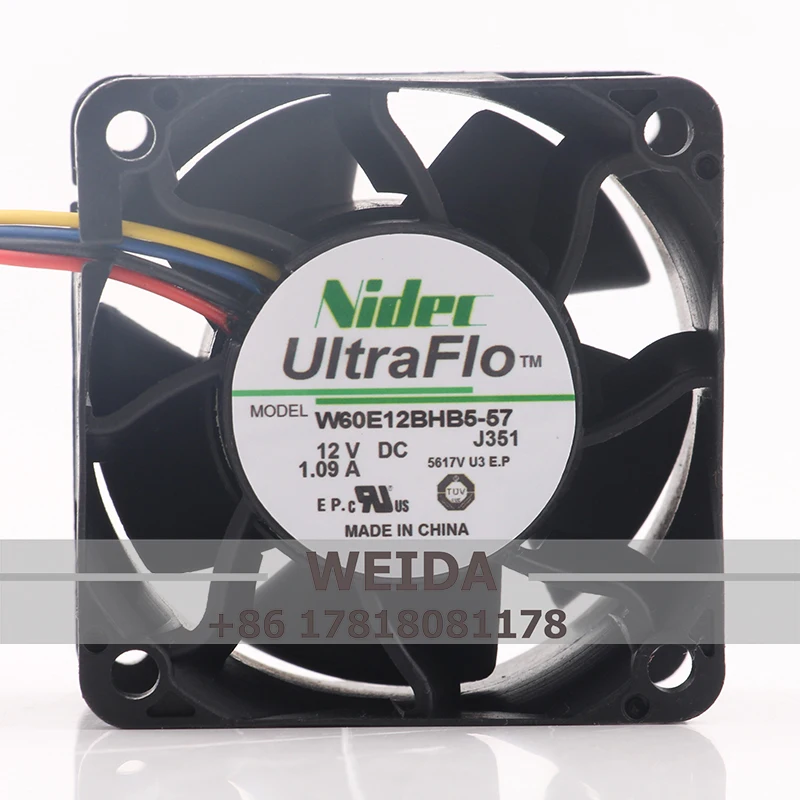 

Original NIDEC 24V 48V DC12V 1.09A EC AC 6CM 60X60X38MM 6038 Double ball inverter W60E12BHB5-57 cooling fan