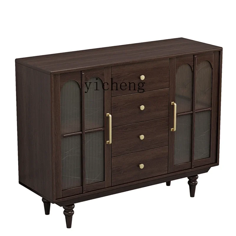 

TQH simple American home restaurant retro side cabinet French multi-functional storage storage tea and wine cabinet