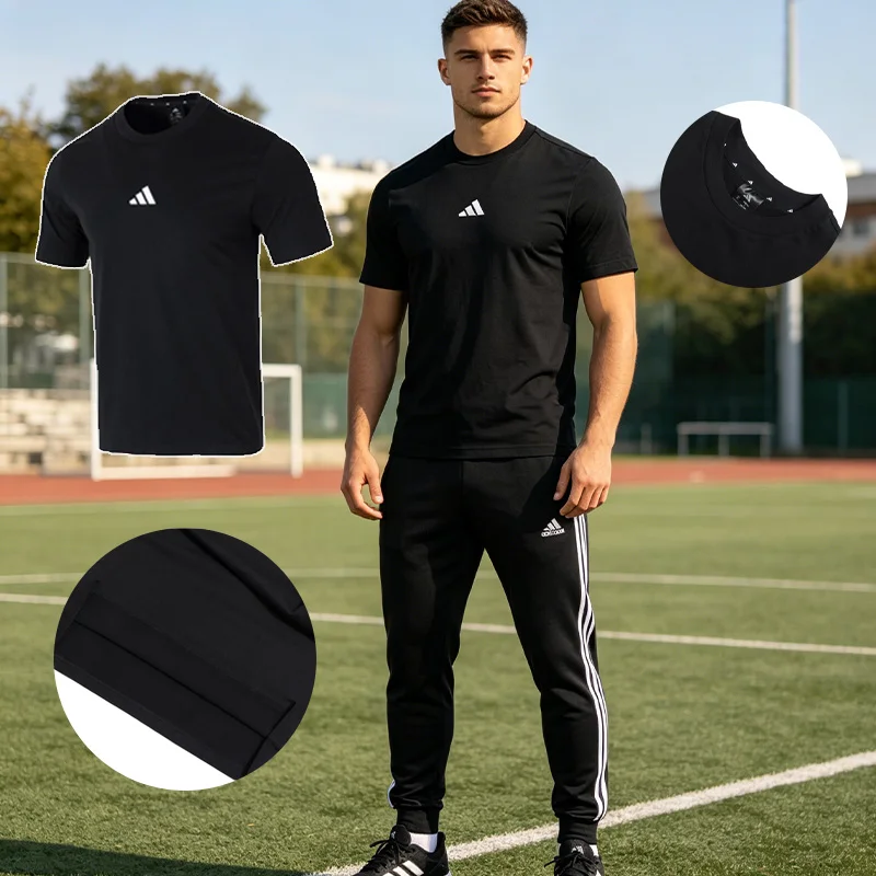 

New Adidas Men's Loose, Breathable, Comfortable Short-Sleeved Fitness Training Half-Sleeved Running Sports T-Shirt Jy8562