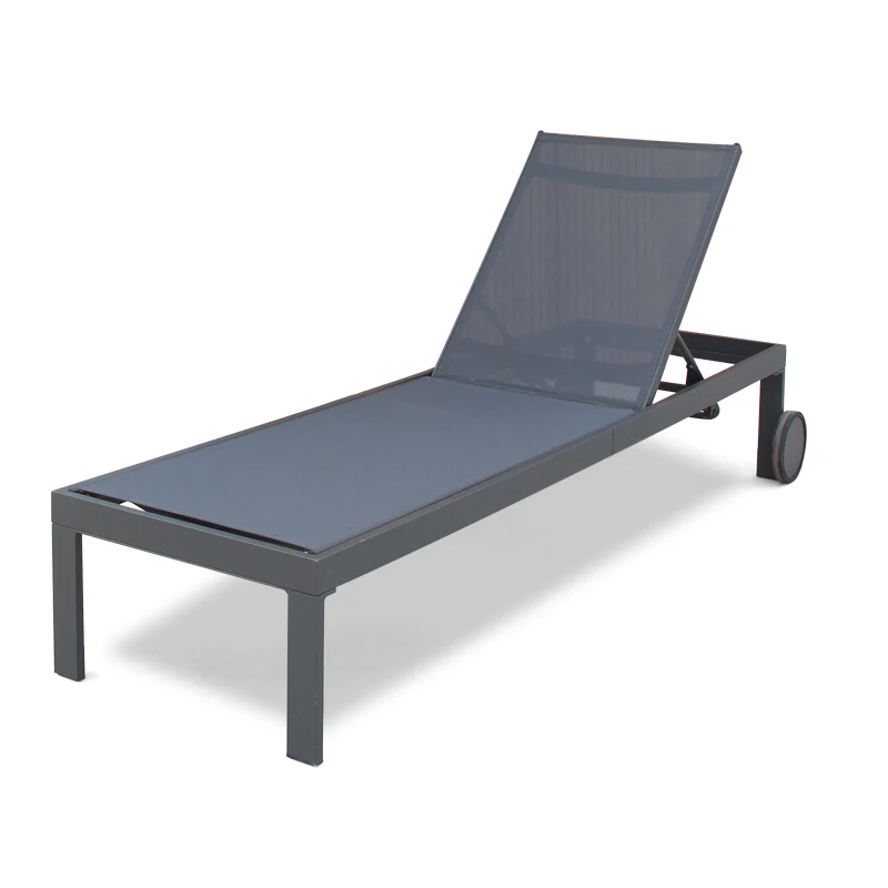 

Uland American Sun Lounger Black Waterproof Outdoor Garden Lounger Aluminium Frame