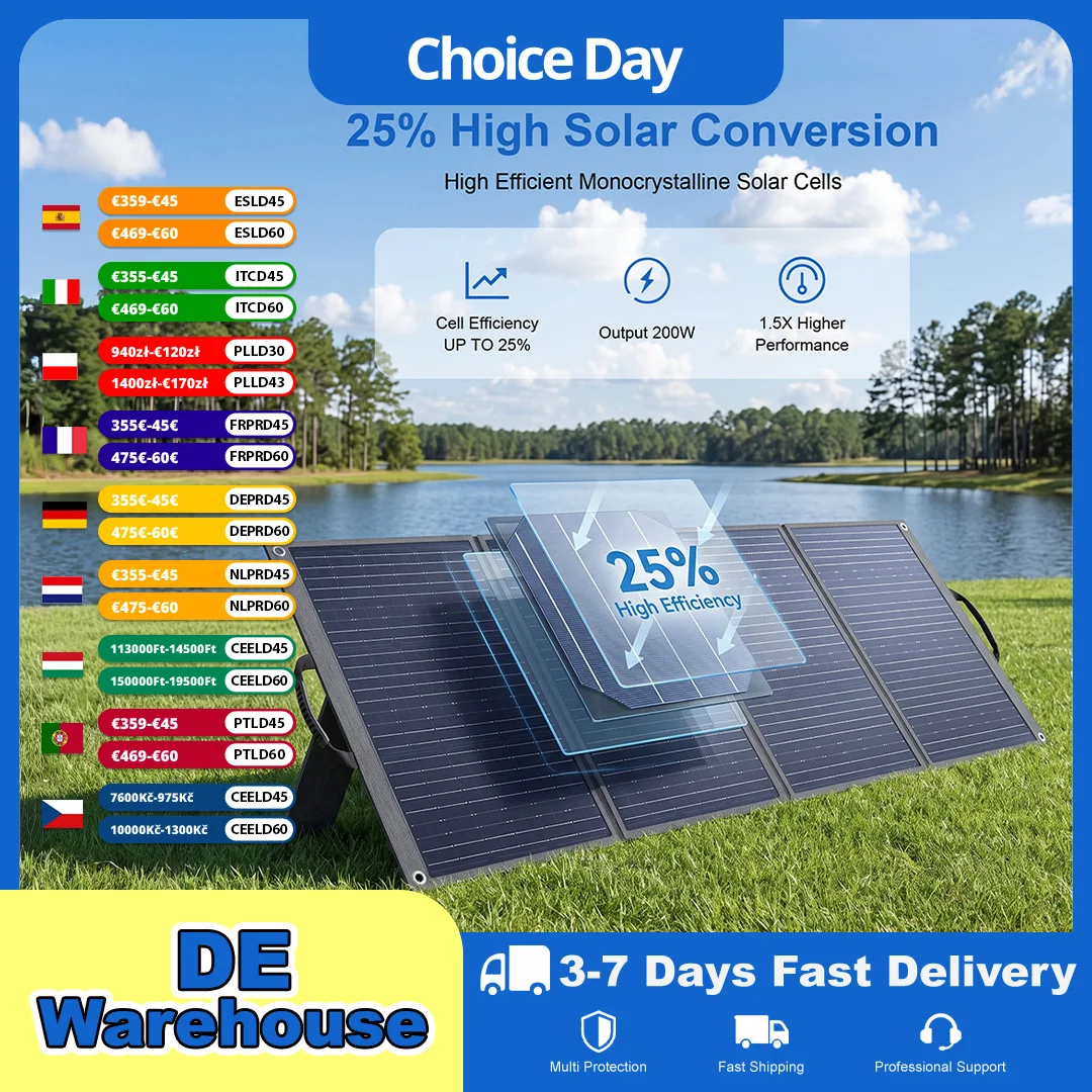 200W opvouwbaar zonnepaneel, draagbare zonnelader voor powerbank, voor opladen van stroomgeneratoren tijdens outdoor-kamperen, voor het opladen van laptops, zonnegenerator voor vissen.