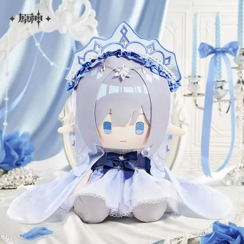 [Genuine] MiHoYo Game Genshin Impact Sitting Plush Doll Columbina Furina Zhongli Anime Pillow Desktop Ornament Cosplay Xmas Gift - view 2