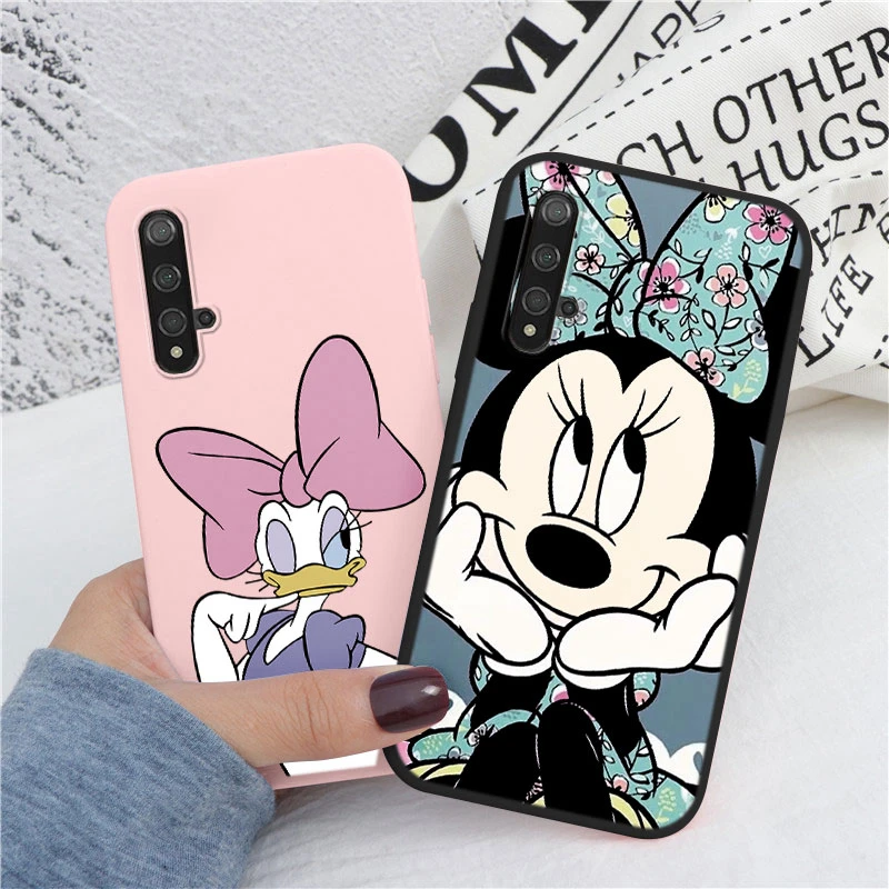 For Huawei Nova 5T Phone Case Pink Mickey Mouse Minnie Cover Soft TPU Fundas For Huawei Nova 5T Nova5T Bags Donald Duck Bumper