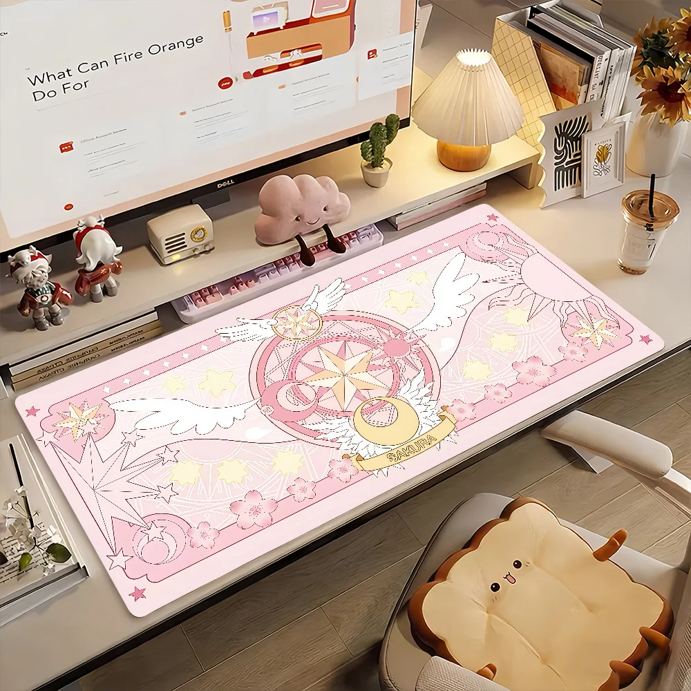 Alfombrilla de ratón Comic Cardcaptor Sakura, alfombrilla de goma antideslizante para ordenador, decoración, alfombrilla de escritorio para ordenador portátil, oficina, grande