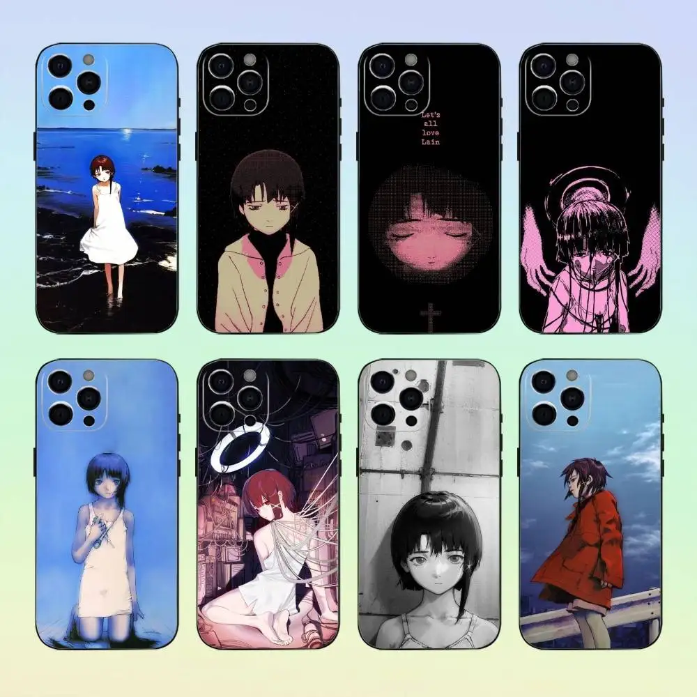 

S-Serial Experiments L-Lain Phone Case Silicone Soft For IPhone 17 16 15 14 13 12 11 Black Soft Silicone case