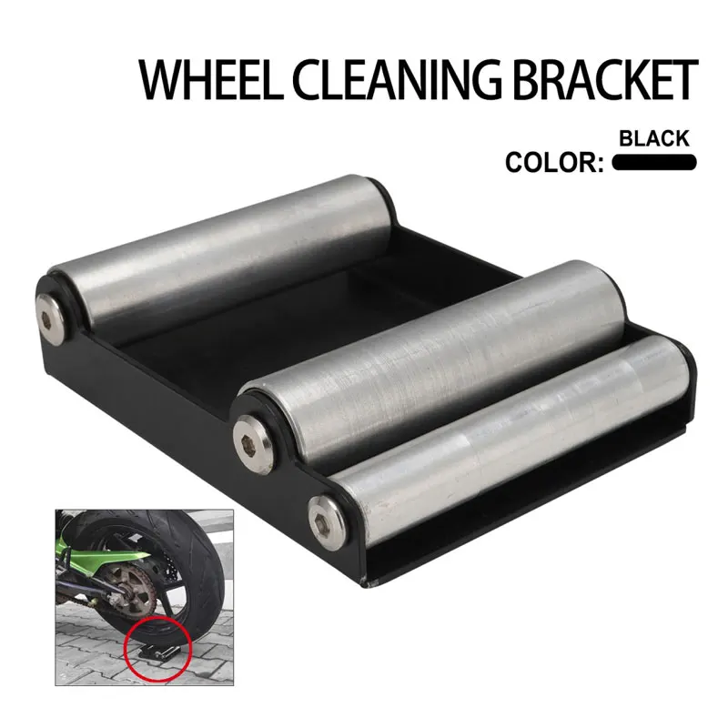Motorcycle Universal Tire Cleaning Stand Tyre Wash Bracket Portable Chain Clean Durable Roller Ramp Lift For KTM Kawasaki Suzuki