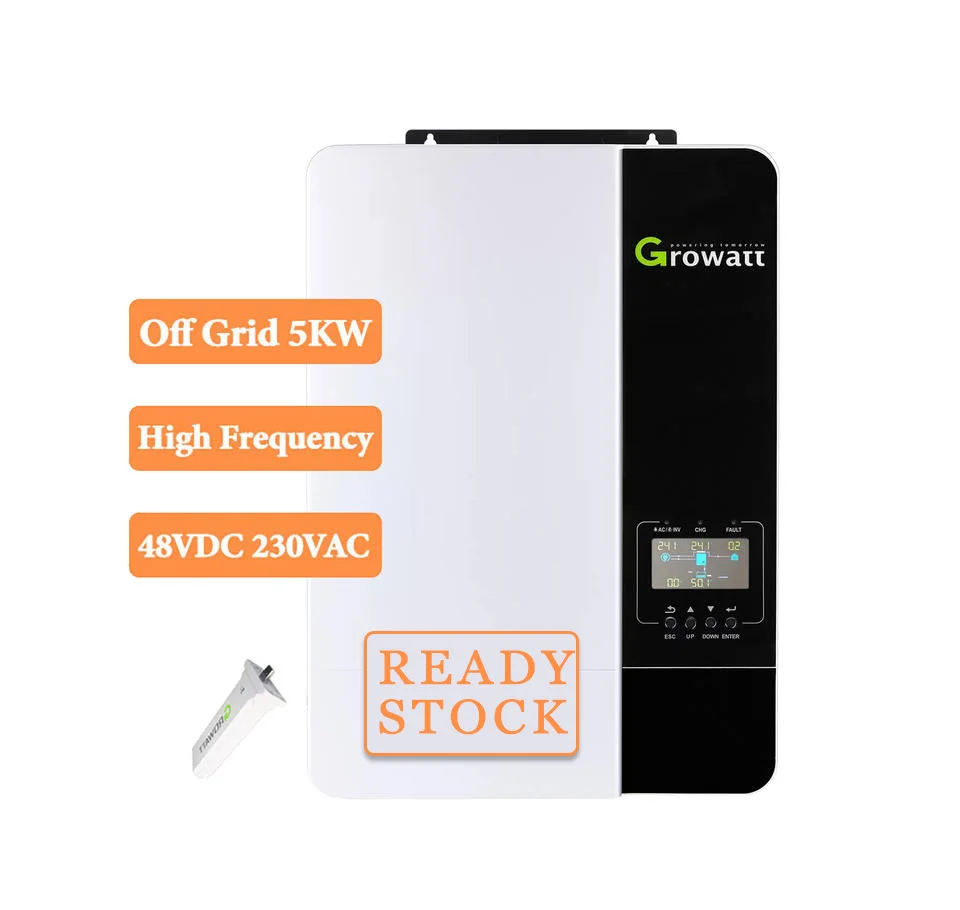 

Growatt Hybrid Inverter SPF 5000 ES Single Phase 48vdc 230vac Solar Power Off Grid 5000w