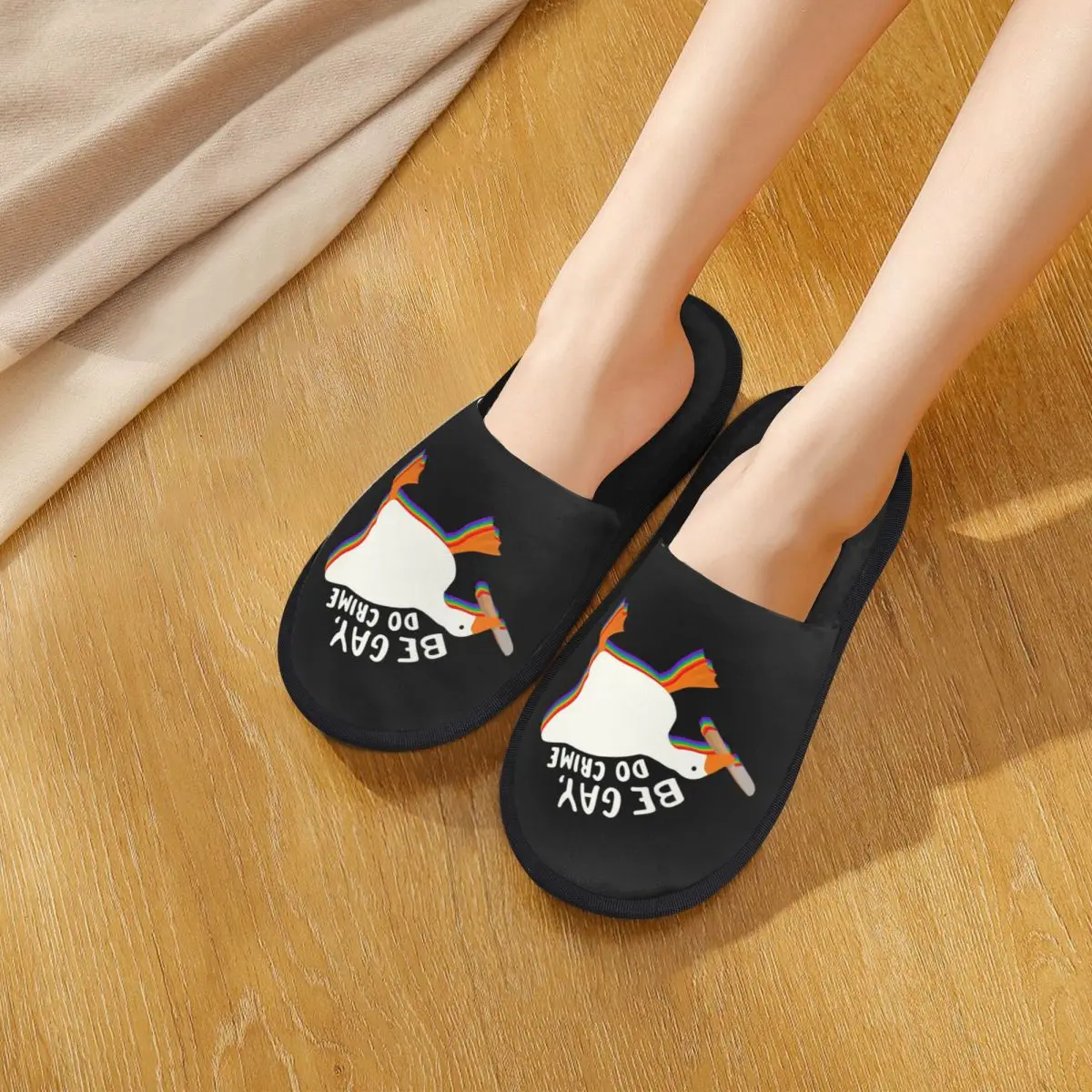 مخصص يكون مثلي الجنس تفعل الجريمة أوزة النعال رغوة الذاكرة الدافئة لينة النساء شبشب منزل غرفة نوم أحذية مريحة