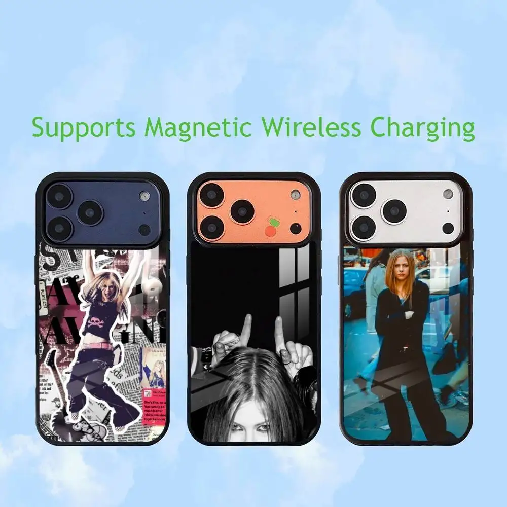 Grunge Indie Avril Lavigne  Phone Case For iPhone17,16,15,14,13,12,11 Plus,Pro Supports Magnetic Wireless Charging