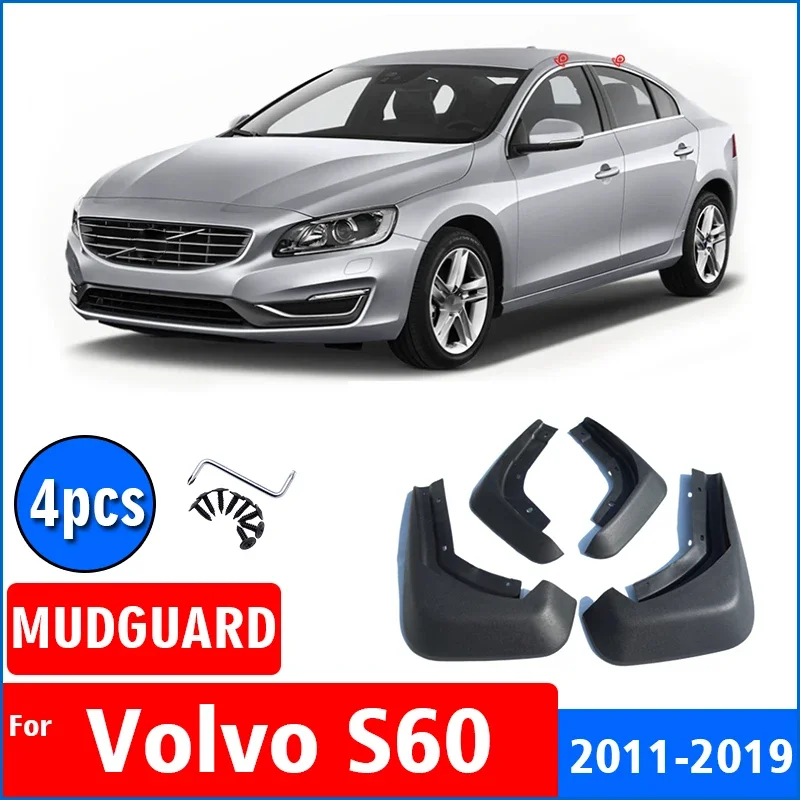 

FOR Volvo S60 2011 2012 2013 2014 2015 2016 2017 2018 2019 Mudguard Fender Mud Flap Guards Splash Mudflaps Car Accessories 4pcs