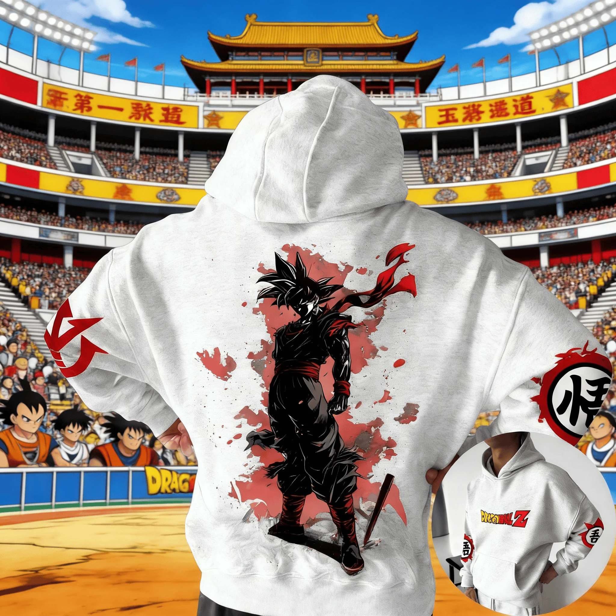 2026 Sommer Dragon Ball Goku Dark Print Hoodie Herren Oversized Lässiger Kapuzenpullover Anime Locker Sitzender Unisex Weicher Pullover