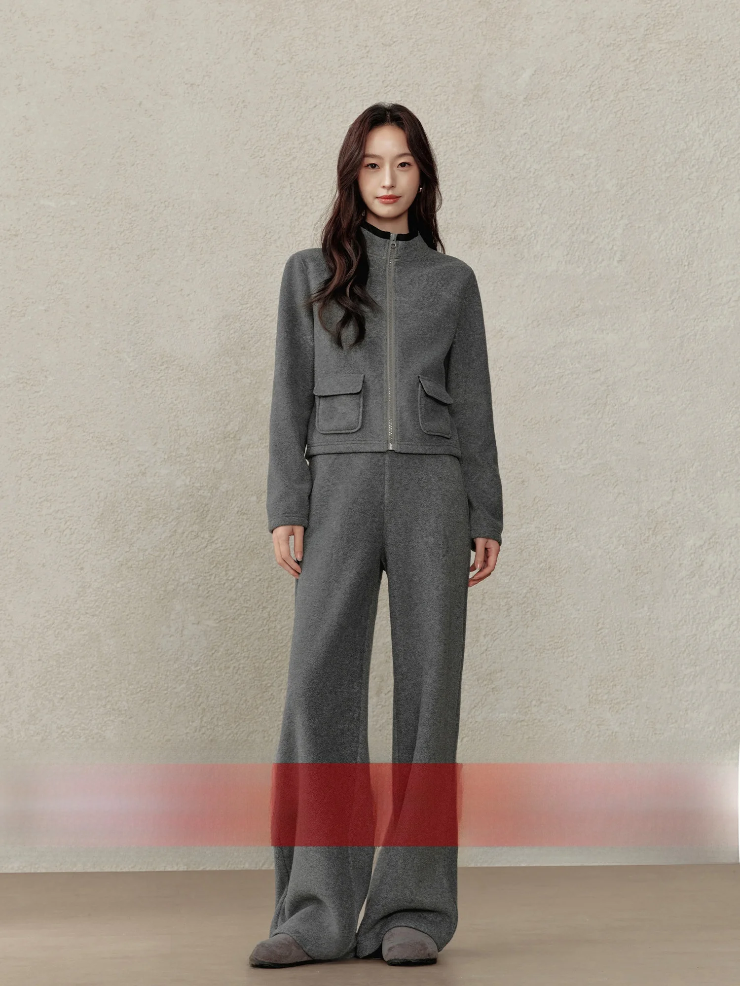 

Warm Grey Hoodie And Pants Set Women's Casual Slimming Two-Piece Suit for Winter Comfortable Breathable Fashionable Outfit