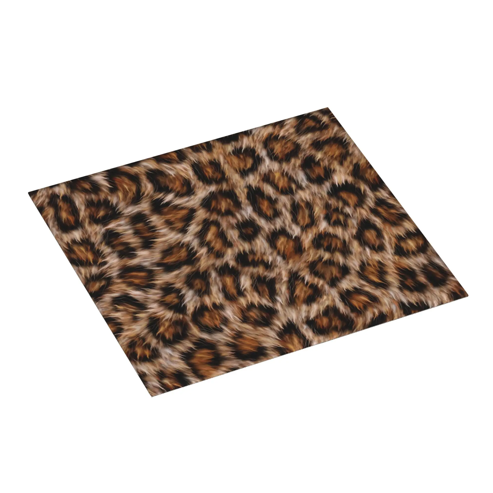 Leopard Print Fur Spots Non‑Slip Waterproof Absorbent Barware Tableware Oil Proof Reusable Leopard Skin Drying Mat For Kitchen