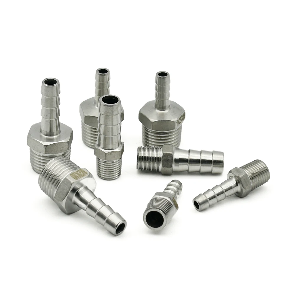 

1/8 "1/4" 3/8 "1/2" 3/4 "Stainless Steel 304 BSP Male Thread x Barb Hose Tail Reducer Pagoda Joint Coupling Connector