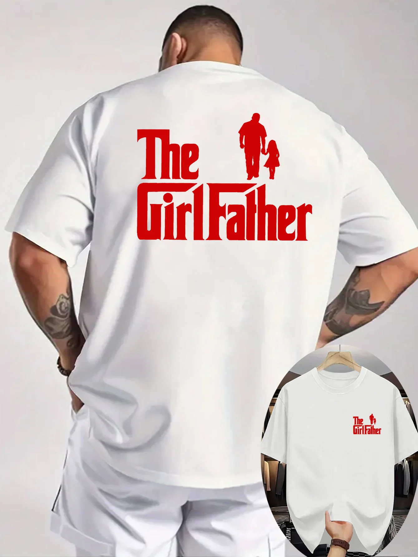 The Girl Father Funny Slogan Print on Premium 100% Cotton Mens T Shirt Perfect for Summer Dad Casual Outfits