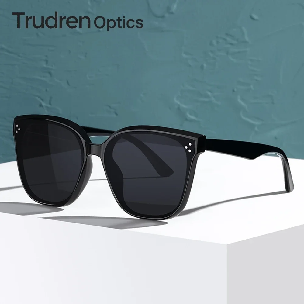 

Trudren Ladies Luxury Designer Dupes Sunglasses Oversized Square Trendy Sunglass for Women with Pins on Flat Nylon Lenses 2705