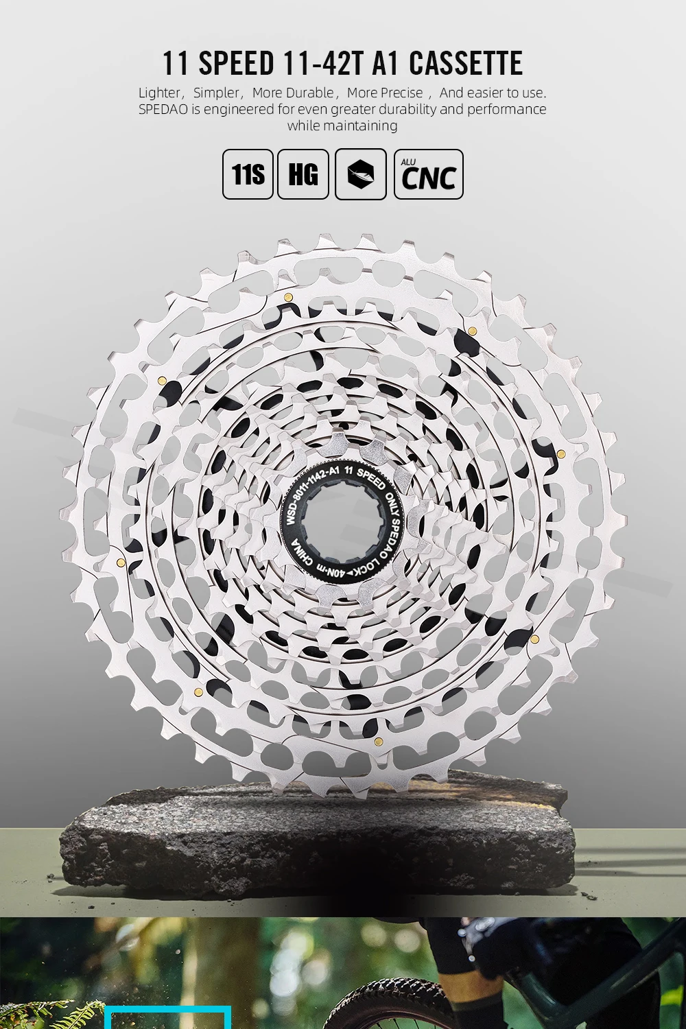 SROAD 11S 11-42T 11 Speed MTB Bicycle Cassette Steel CNC Made