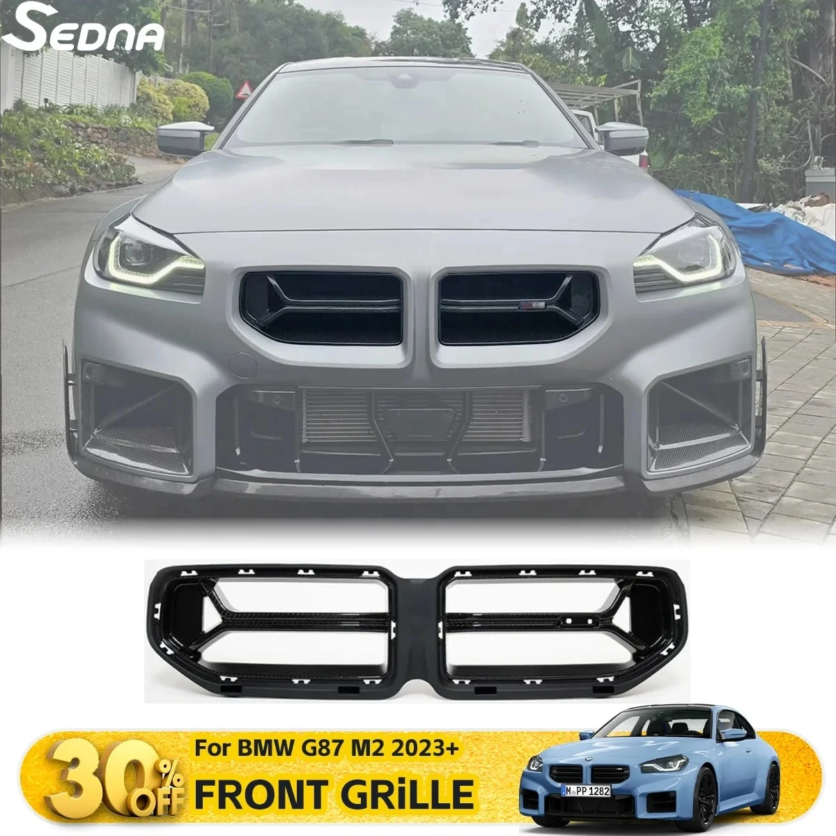

Front Kidney Grille For BMW G87 M2 2023+ Racing Grills Bumper Upper Grill Radiator Guard Car Tuning Exterior Parts Accessories