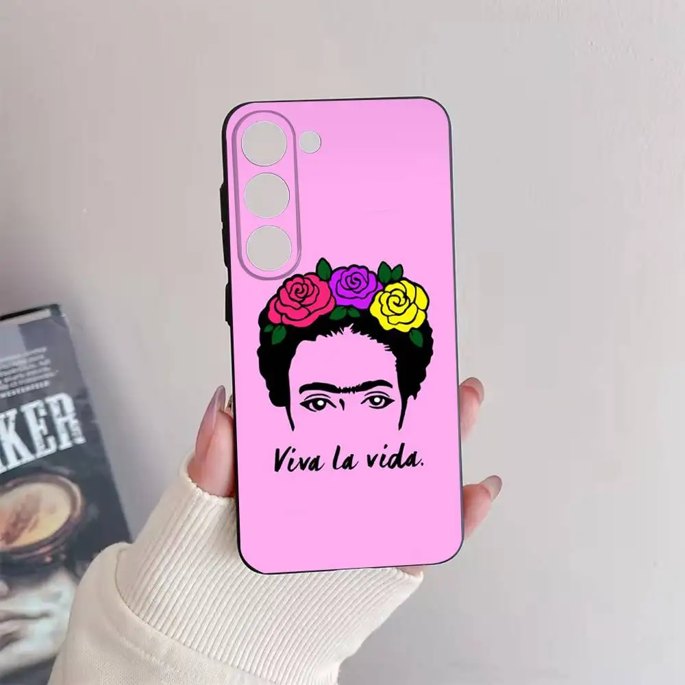 حافظة هاتف F-Frida-s K-Kahlo-g Art لهاتف سامسونج جالاكسي A 91,80,73,72,71,53,52,51,22,5G غطاء أسود ناعم مقاوم للصدمات