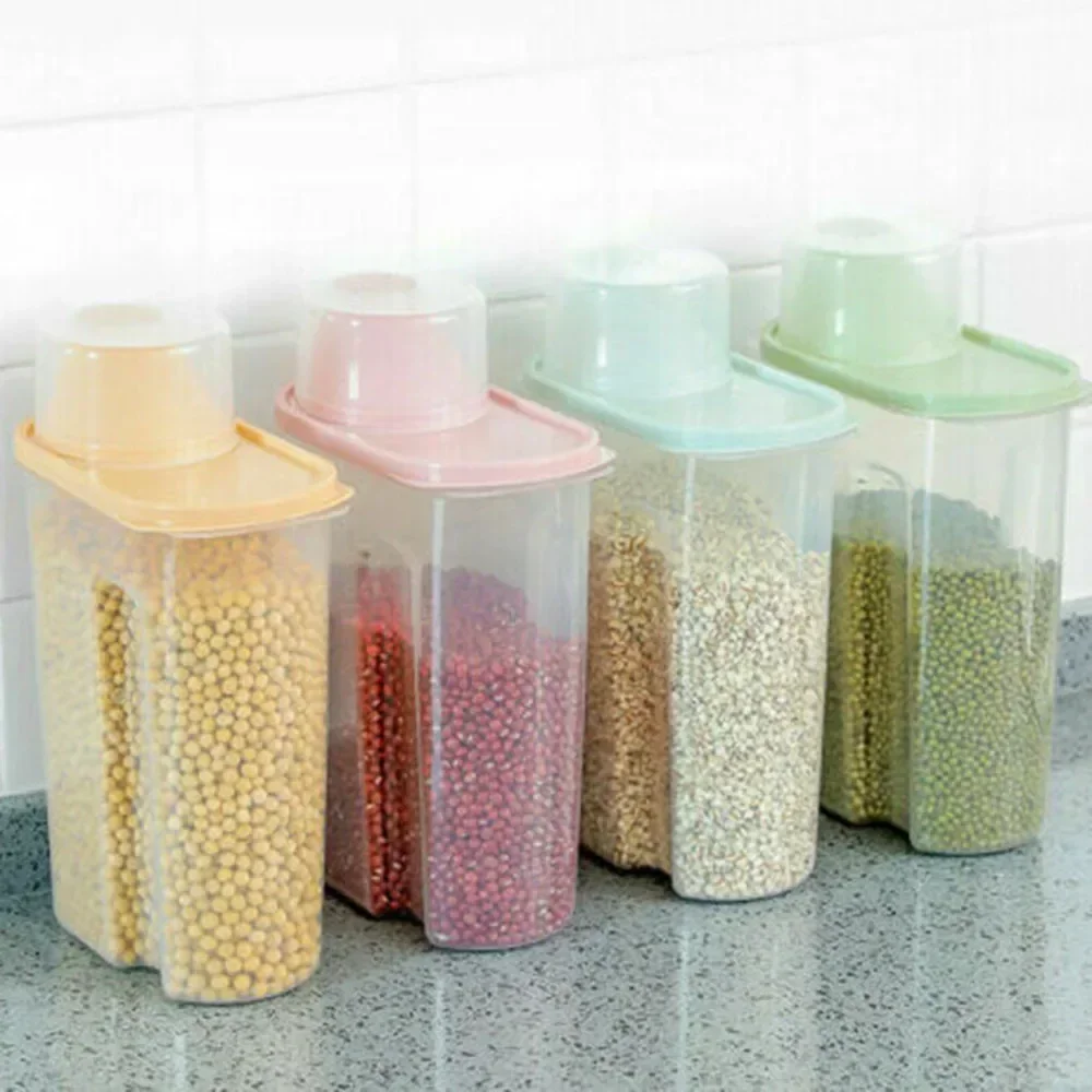 8pcs Large Capacity Airtight Dry Food Container Durable Cereal Storage Box 2.5L Food Containers 2020 New Arival For 2020