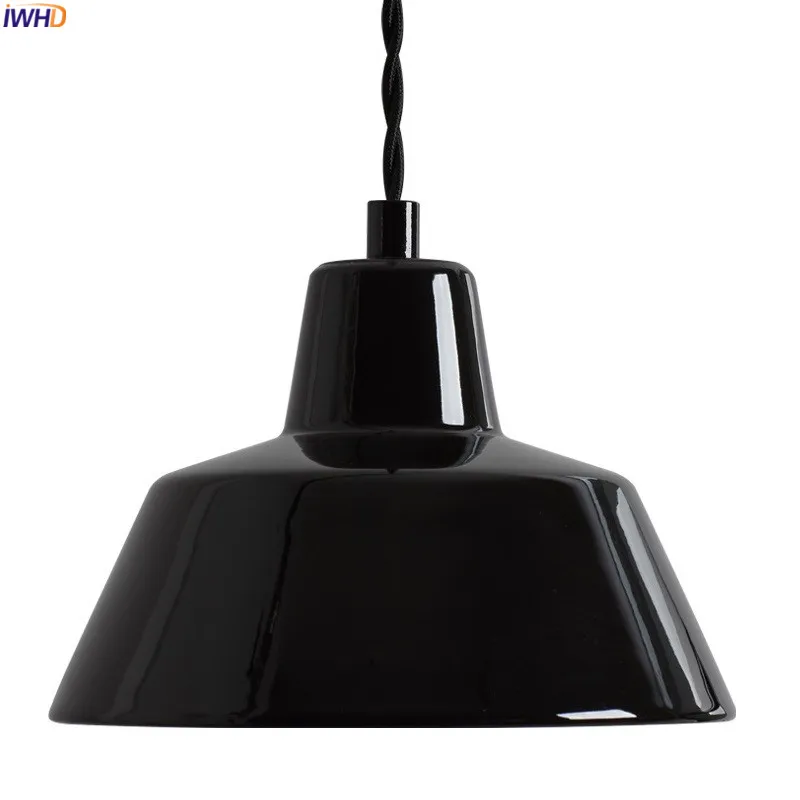 

IWHD Black White Ceramic LED Pendant Lights Fixtures Home Deco Bedroom Living Dining Room Light Nordic Modern Hanging Lamp