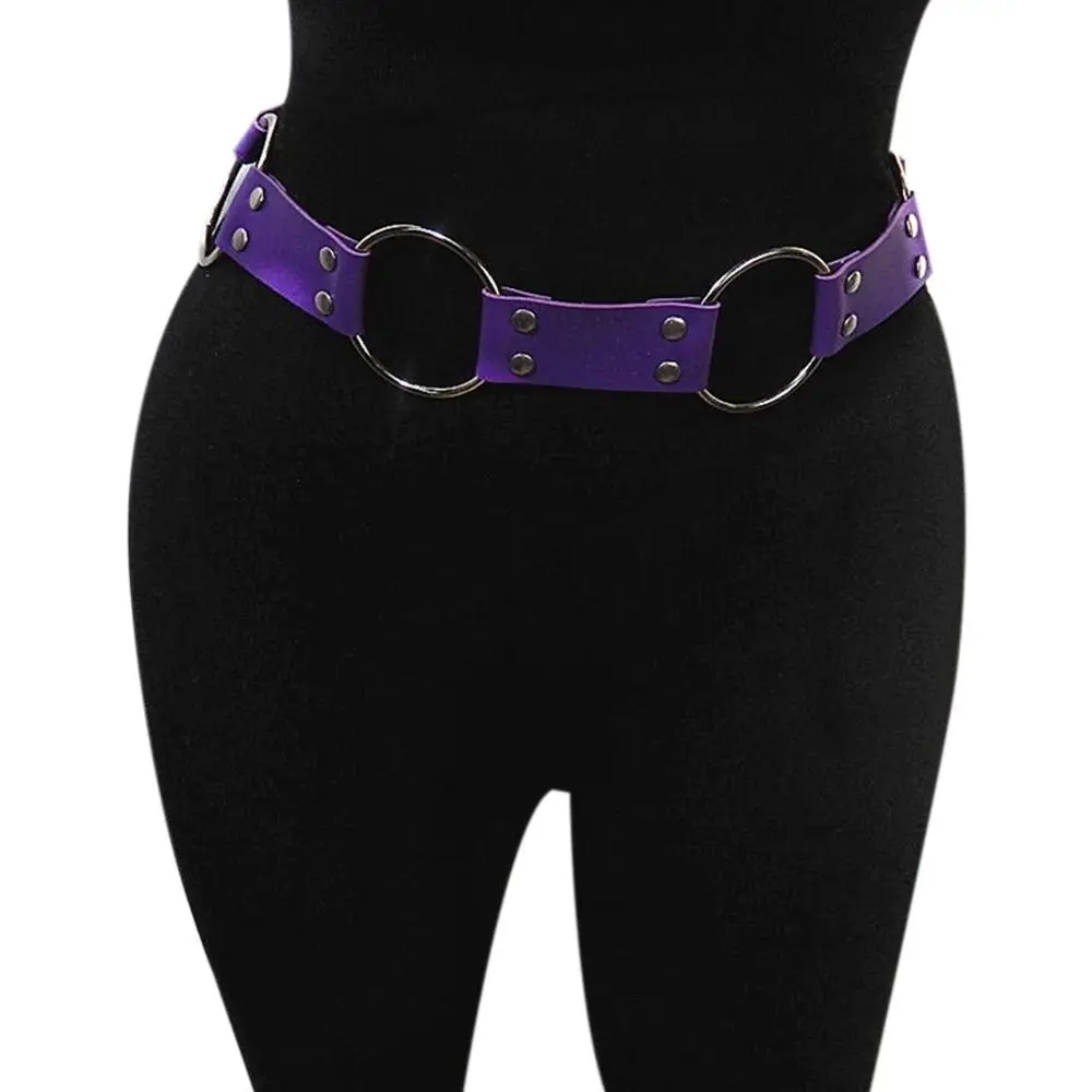 كل مباراة الهيب هوب نمط خمر القوطية الشرير الخصر سلسلة المرأة حزام دائرة حلقة حزام فستان Cummerbands