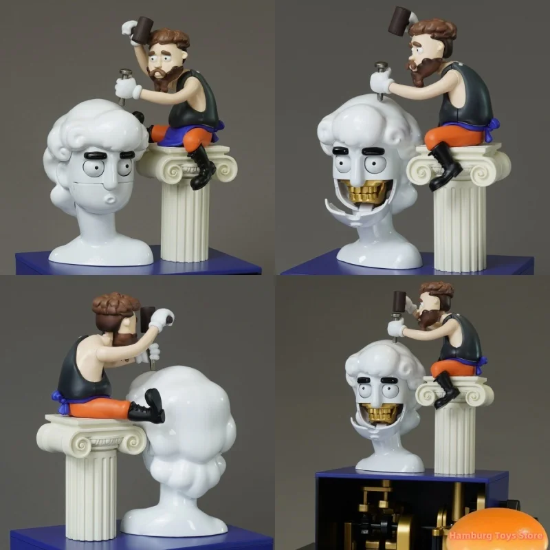 

Hamburg Toys Mechanical David Trendy Toy Sculpture Desktop Decorative Ornament Home Decor Art Collection Clock Adult Collectors