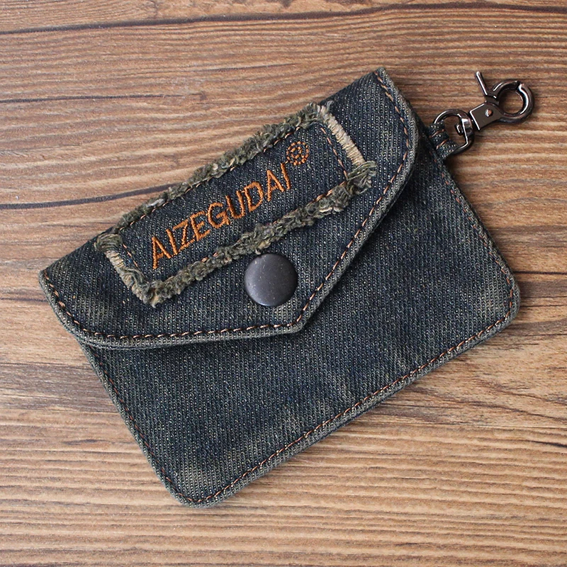 Retro Denim  Wallet Ultra-Thin Simple Design Driver License Passport Card Holder for Men And Women Business OL Style