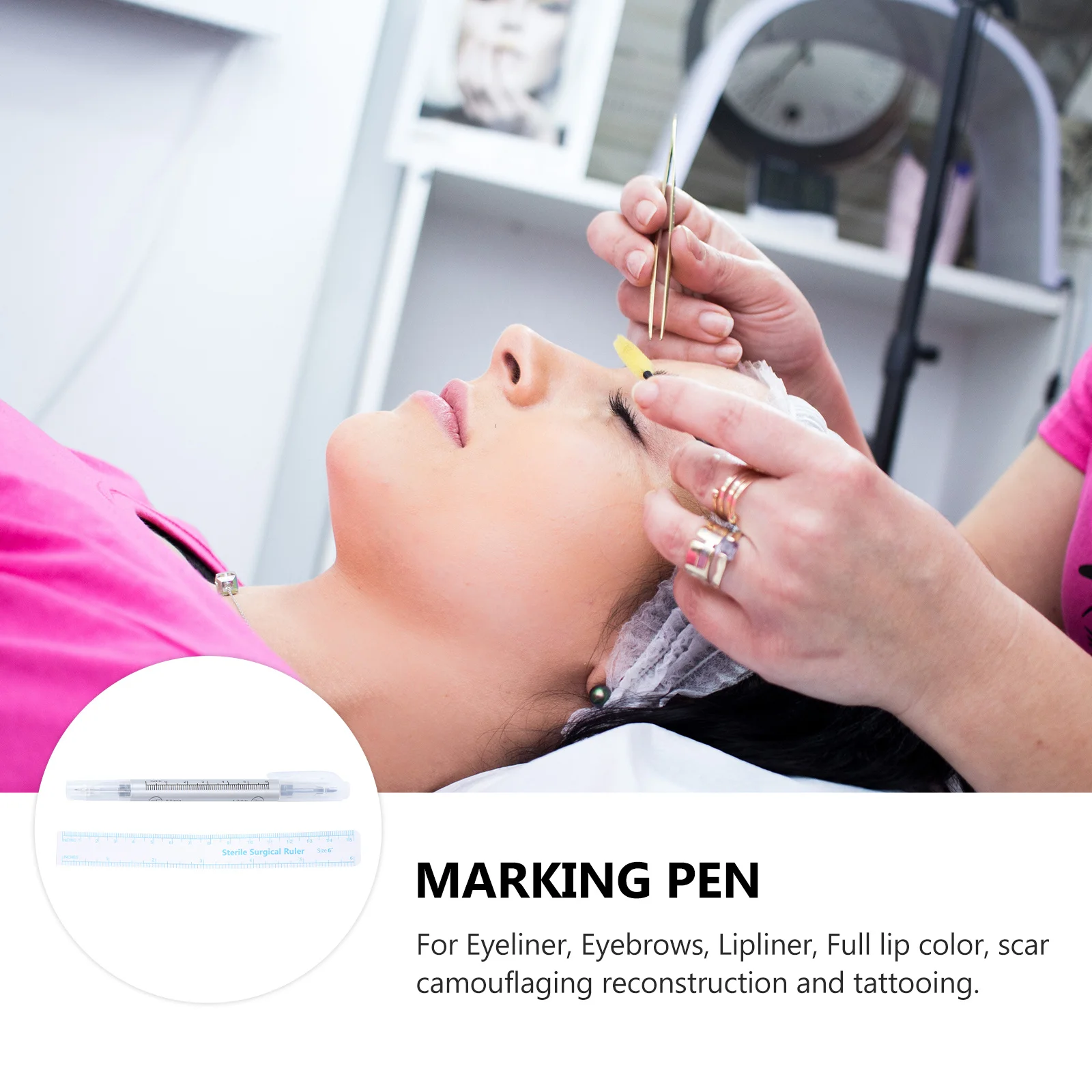 

Waterproof Skin Marker Pen Double Tip for Eyebrows Lips Liner Camouflage Reconstruction Medical