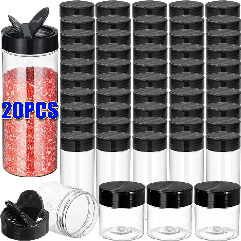 1-20X Transparent Seasoning Jars Salt Pepper Shaker Bottles…